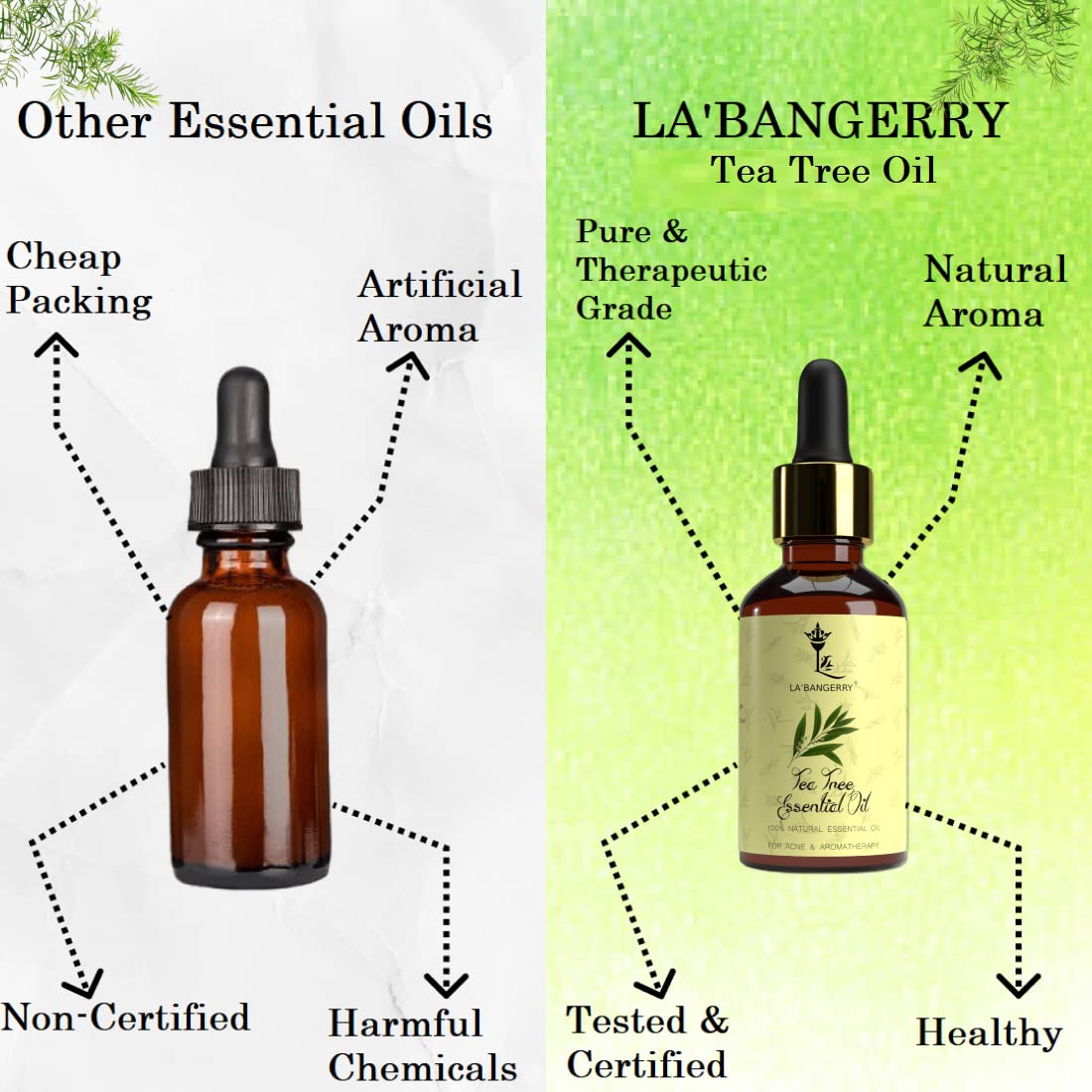 La'Bangerry Tea Tree Essential Oil vs other oils