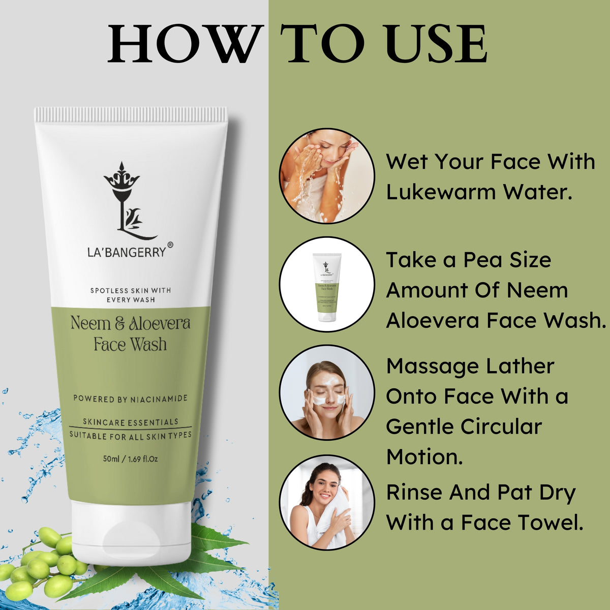 how to use neem face wash