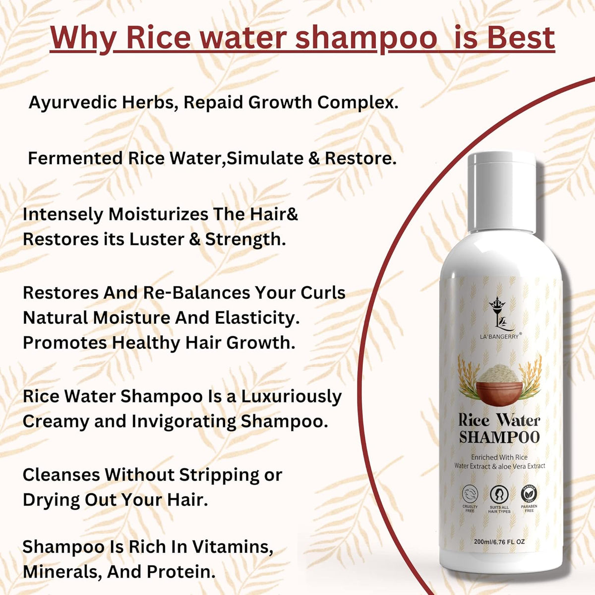 Buy Rice Water Hair Shampoo for Damage Repair hair