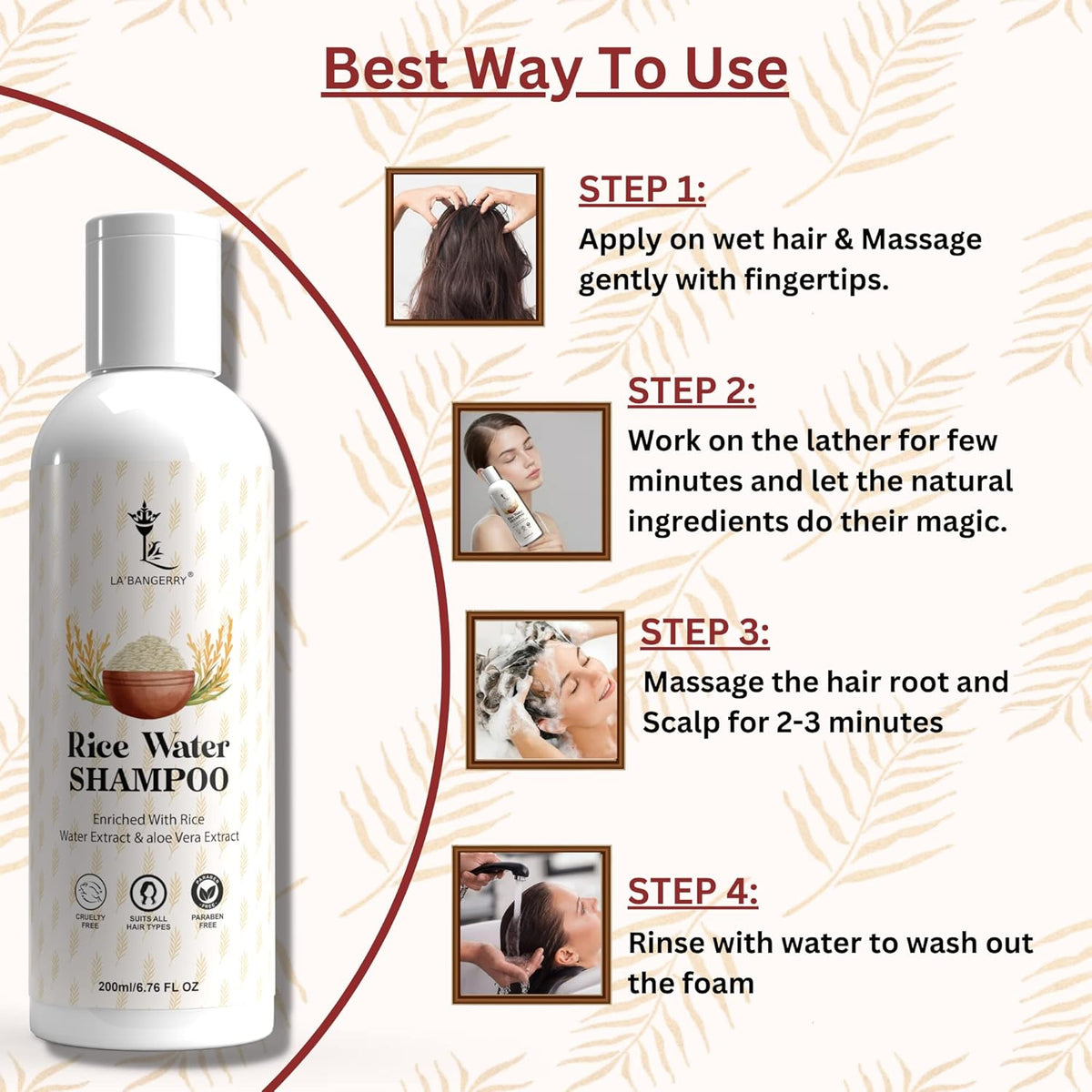 Buy Rice Water Hair Shampoo for strengthening and hydrating all hair types.